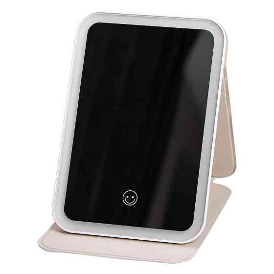 Дзеркало з лед підсвічуванням настільне складне 19.5х13.5 см косметичне для макіяжу HP-10-8AV Київ