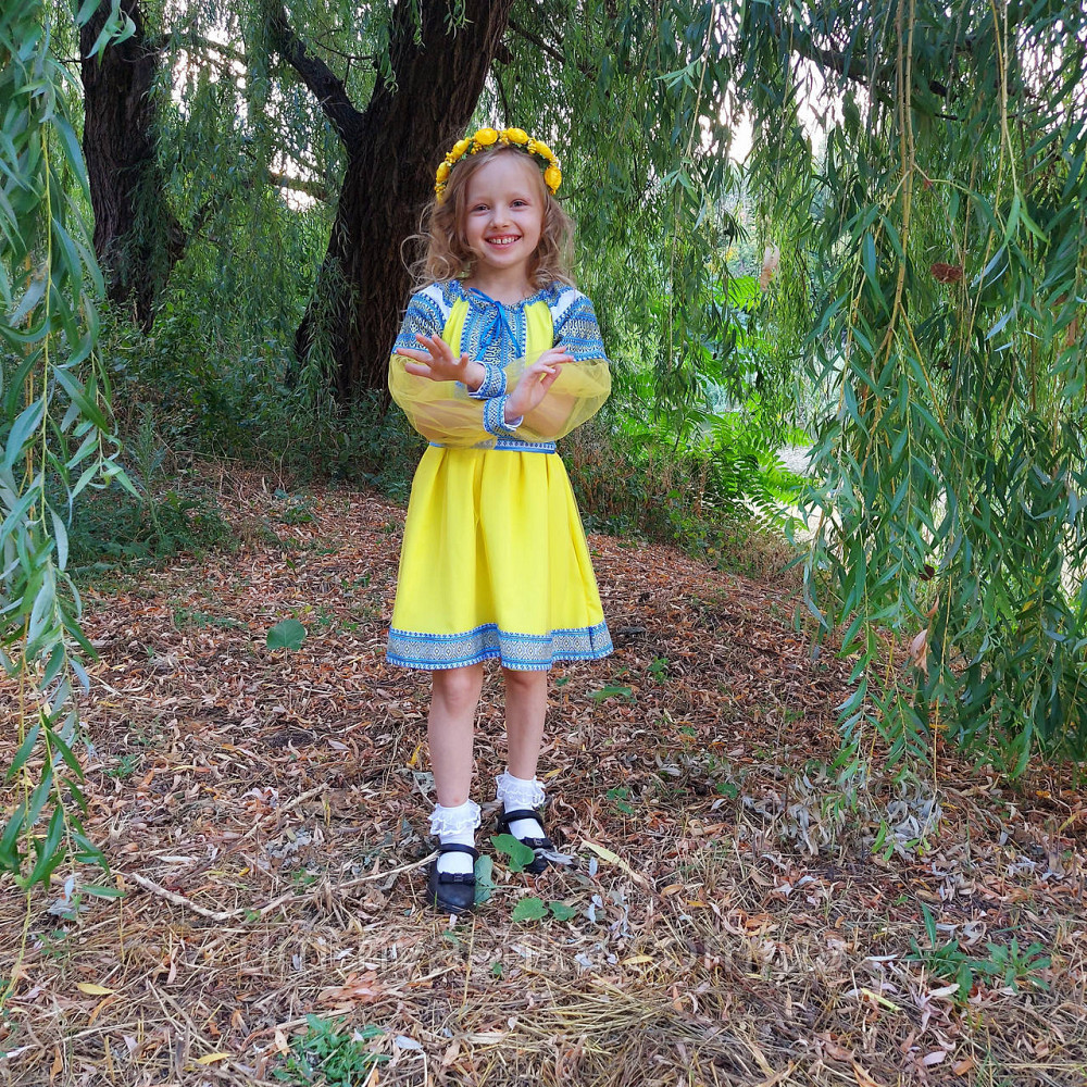 Сукня вишиванка жовто-синя Казкова тканна Кривий Ріг - фото 8