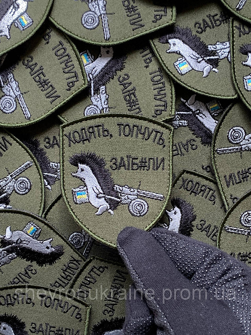 Шеврон ЗЛОЙ ЕЖИК (Форма щит. На липучке) Размер 8x6.5см Киев - изображение 5