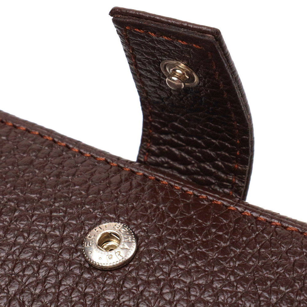 Удобный вертикальный мужской кошелек среднего размера из натуральной кожи флотар CANPELLINI 21737 Коричневый Киев - изображение 7