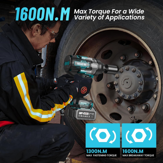 Акумуляторний ударний гайковерт SEESII WH1000 3/4" 1600 Нм 18В безщітковий електричний гайковерт для вантажівок Київ