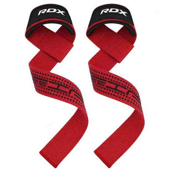 Лямки для тяги RDX S4 Gym Cotton Gel Straps Red Plus Каменское