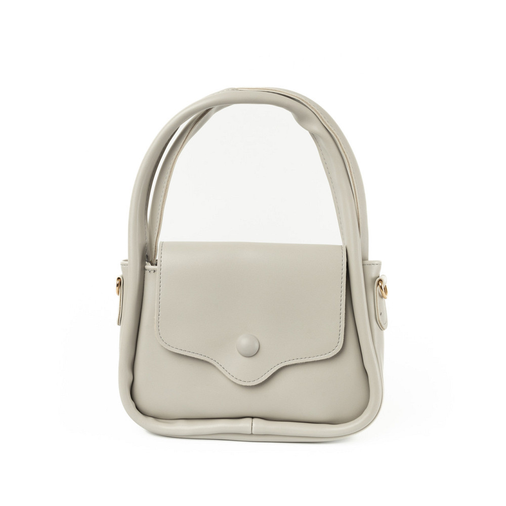 Сумка женская стильная через плечо с ручками и ремешком, сумочка клатч, Светло-серый Каменец-Подольский - изображение 1