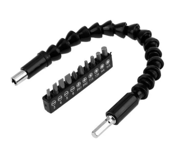 Подовжувач гнучкий для викрутки і дрелі з набором бит 10в1 Харків