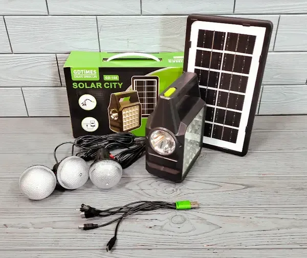 Портативная станция для зарядки GD 105 с 3 лампами и солнечной панелью (8273) от GDLITING Одесса - изображение 1