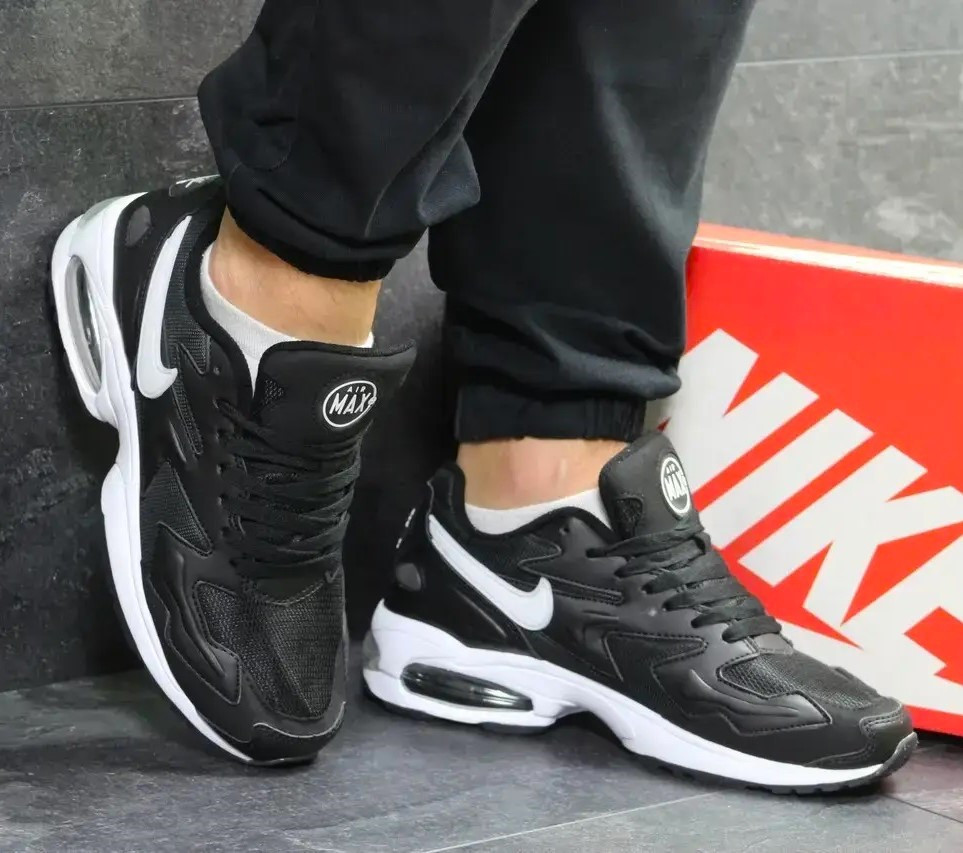 Чоловічі Чорні Термо Кросівки Nike 90 Air Max 2 Шкіряні Найк Єврозима (розміри: 42,43,44) Відео Огляд Дніпро - фото 1