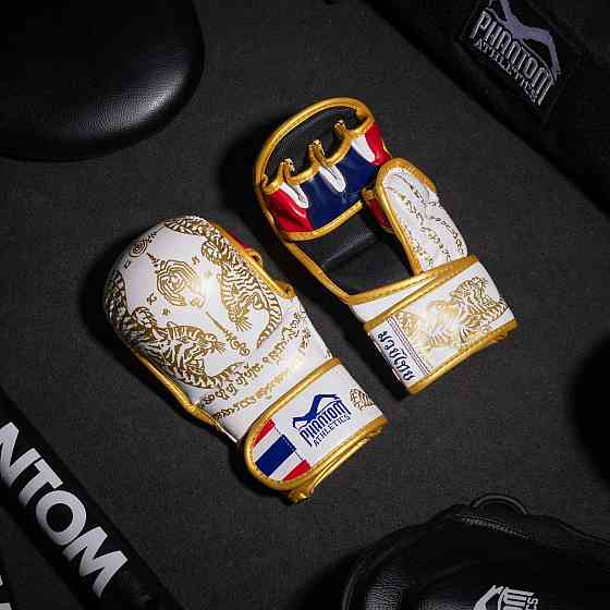 Рукавиці для ММА Phantom Muay Thai White Gold L/XL (капа в подарунок) Каменское