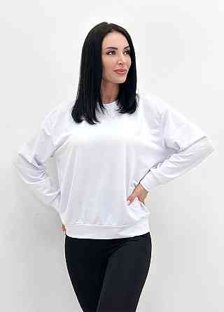 Базовий світшот з двонитки "Kaplan" оптом | Норма і батал 42-44, Білий Київ