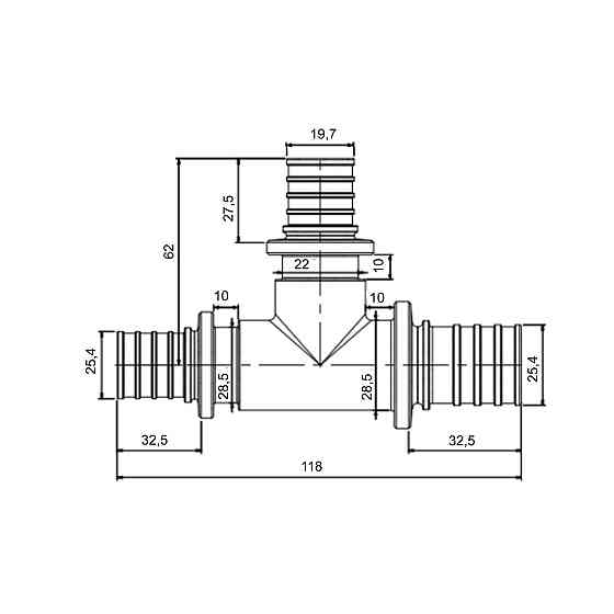 Трійник натяжний Icma No1039 d32х25х32 851039GYGXGY05 Київ