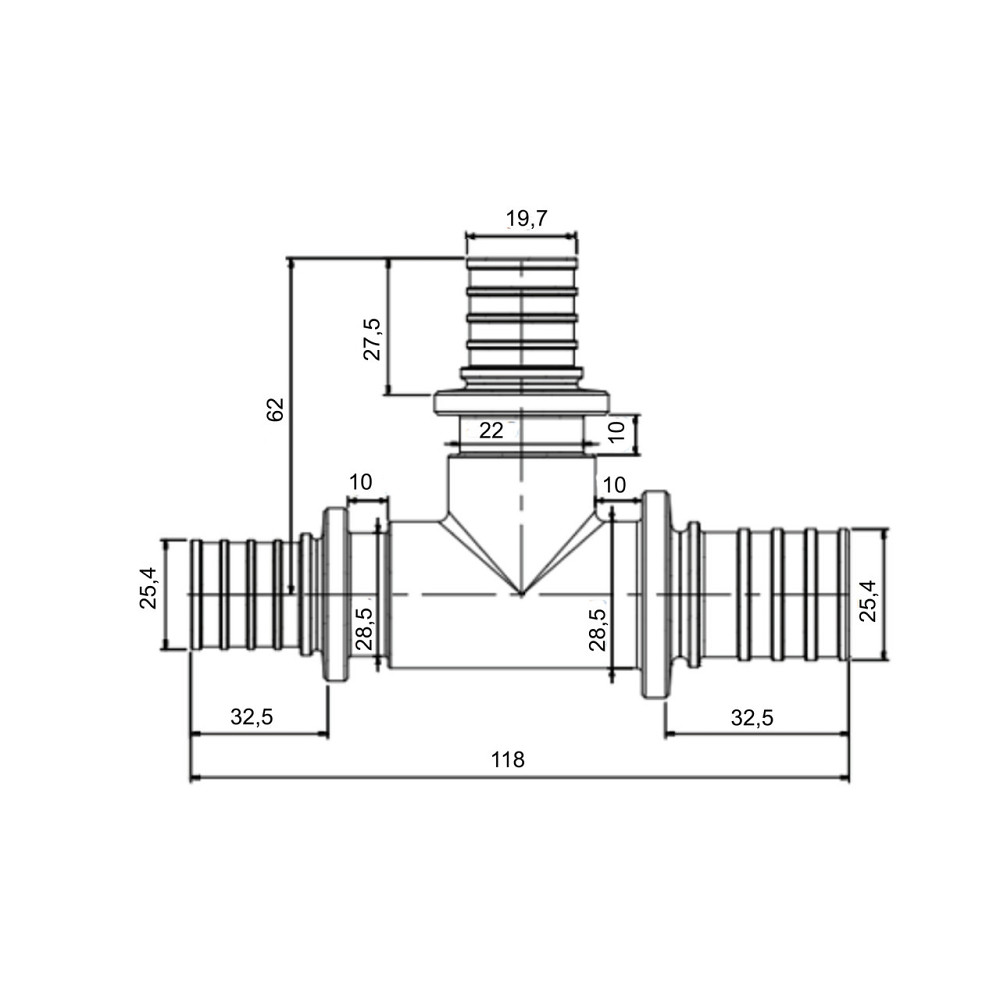 Тройник натяжной Icma №1039 d32х25х32 851039GYGXGY05 Киев - изображение 2
