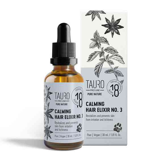 Tauro Pro Line Pure Nature Calming Hair Elixir No.3 Заспокійливий еліксир для шкіри та шерсті собак і котів, 30 мл Киев
