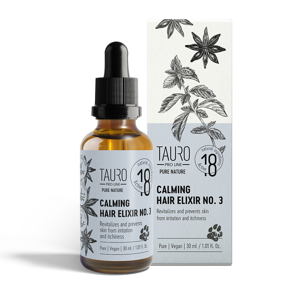 Tauro Pro Line Pure Nature Calming Hair Elixir No.3 Заспокійливий еліксир для шкіри та шерсті собак і котів, 30 мл Киев - изображение 1