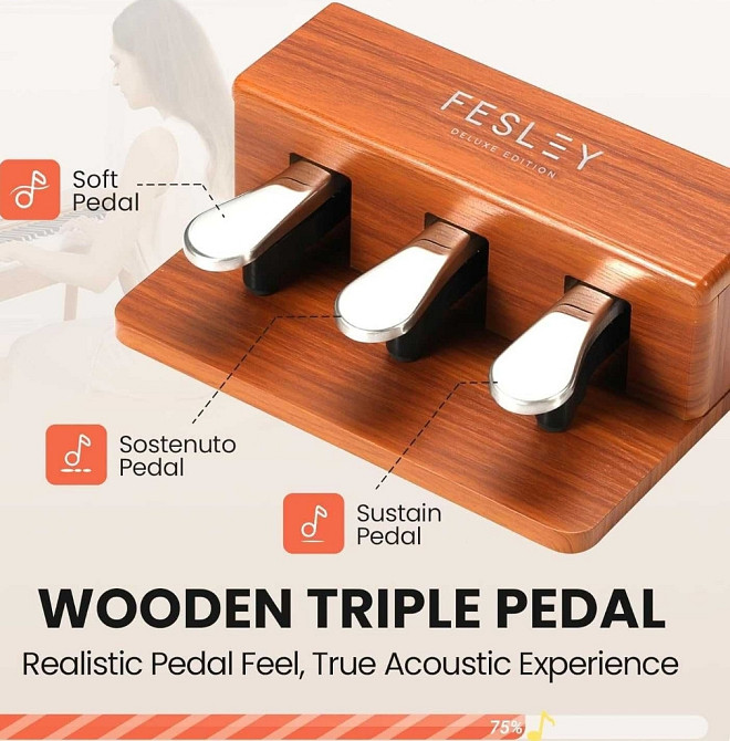 Цифровое пианино Fesley FEP760 (стойка, 3 педали, пюпитр, адаптер) Харьков - изображение 3