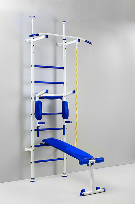 Детская шведская стенка с креплением к стене металлическая в квартиру с турником для детей спортивный комплекс Каменское - изображение 3