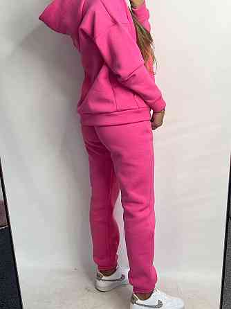 Женский спортивный теплый костюм оверсайз на флисе Розовый S Харьков
