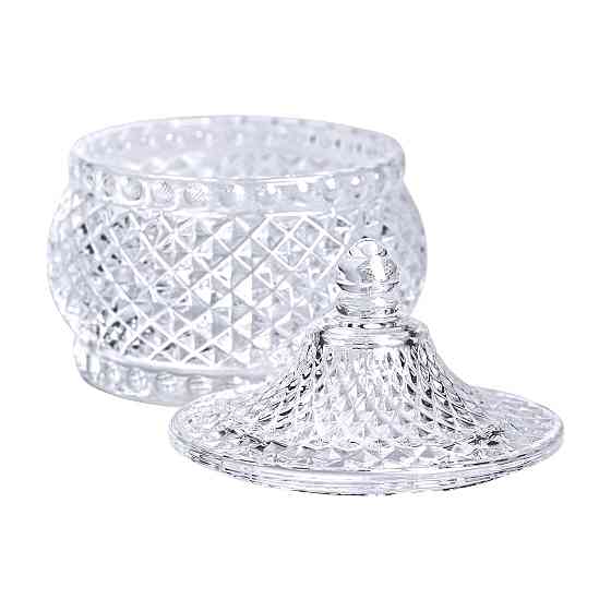 Yiwu Цукерниця скляна з кришкою Ø 8 см кругла HP-YH-4 Коломия