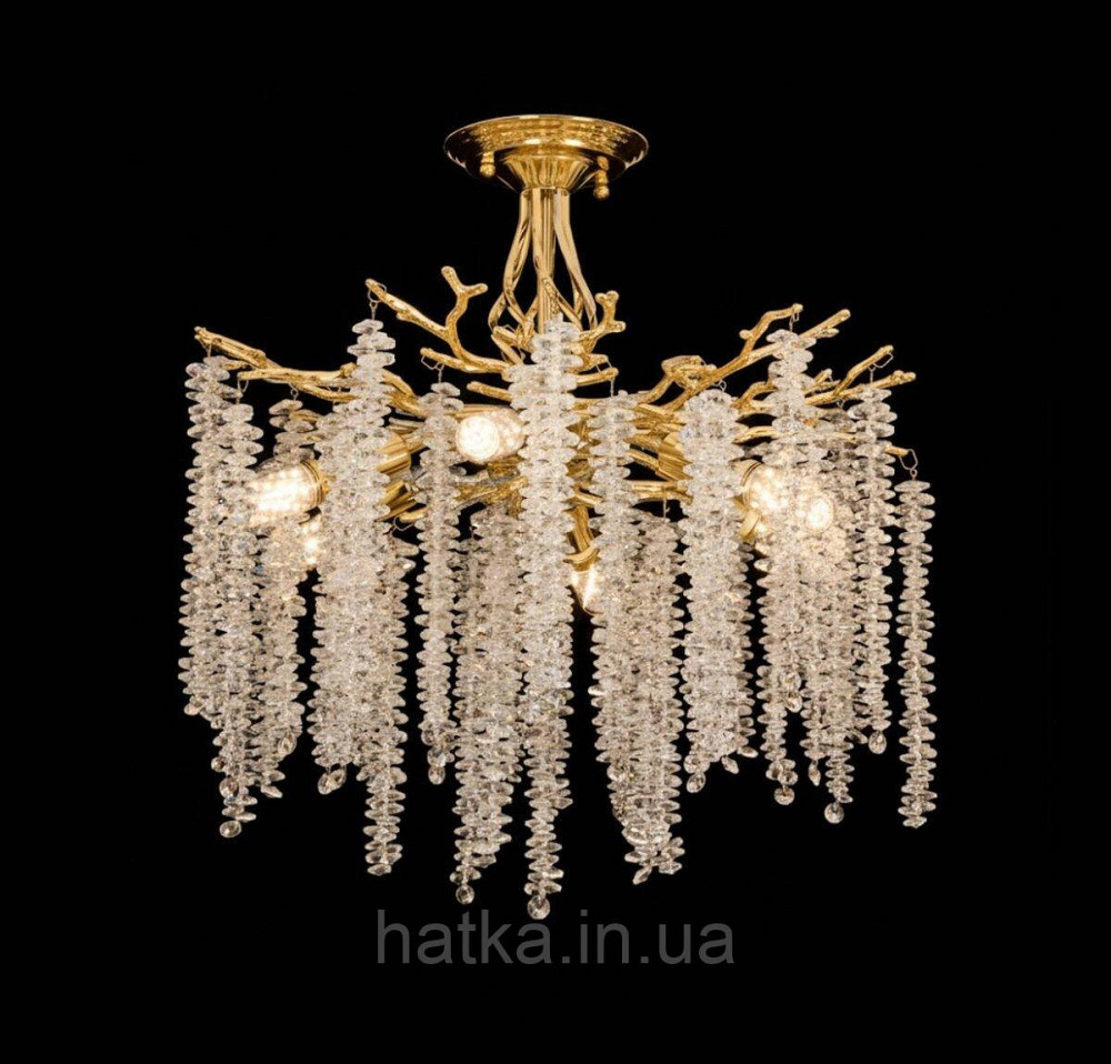 Люстра стельова кришталева VALESO C33001/460 золотий на 6 ламп E14 Київ - фото 1