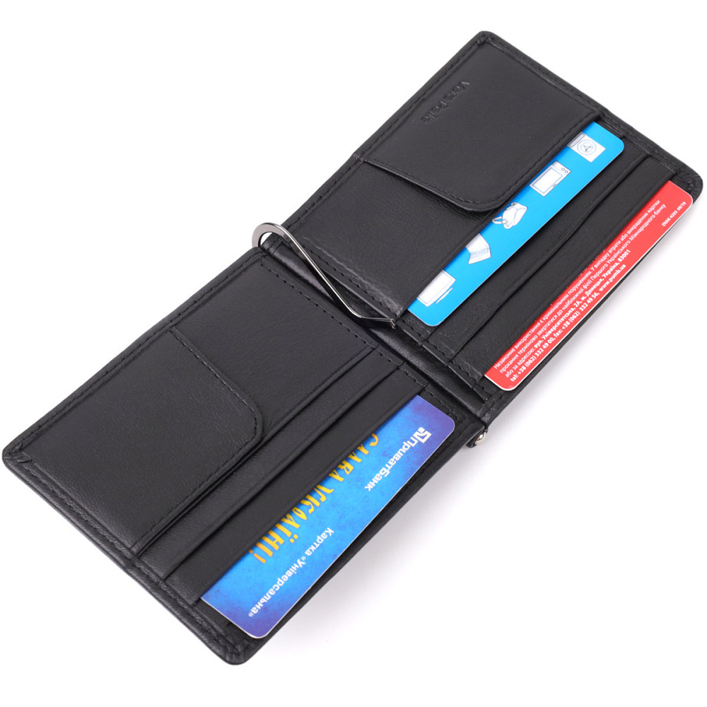 Затискач для грошей з м'якої натуральної шкіри Tony Perotti 20848_1 (5000 nero) Чорний Київ - фото 7