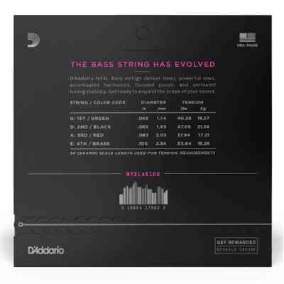 Струны для гитары D'Addario NYXL Bass Regular Light (45-100) (NYXL45100) Винница