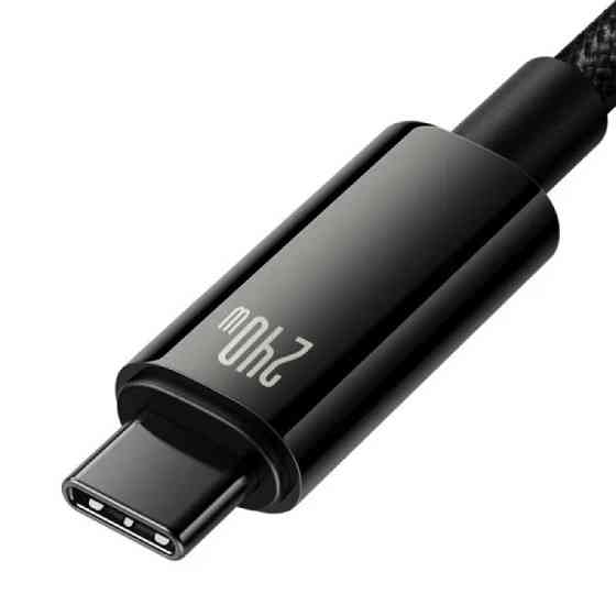 Кабель Type-C Baseus Tungsten Gold швидка зарядка та передача даних 240W 2m Black CAWJ040101 Одеса