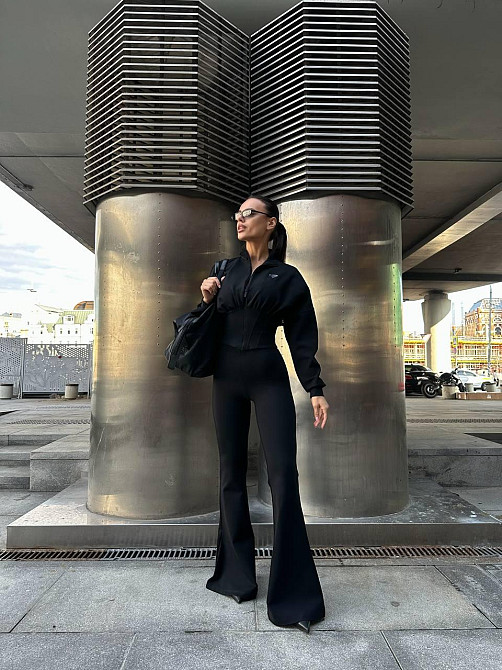 Женский стильный повседневный костюм двойка замш на дайвинге 44/46 Одесса - изображение 1