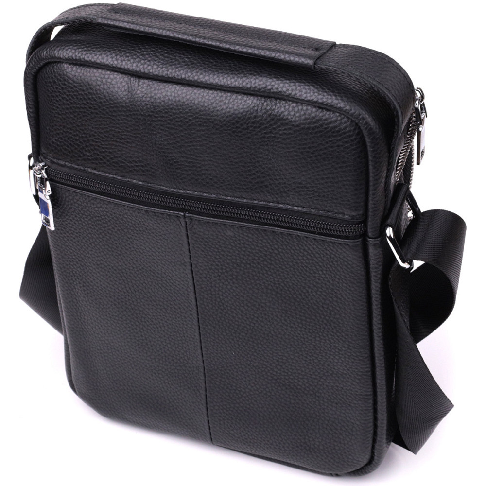 Мужская вертикальная сумка из натуральной кожи Vintage sale_15112 Черный Киев - изображение 2