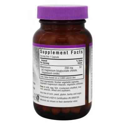 Мінерали Bluebonnet Nutrition Хелатний Магній, Albion, 60 гелевих капсул (BLB0682) Вінниця