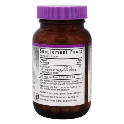 Мінерали Bluebonnet Nutrition Хелатний Магній, Albion, 60 гелевих капсул (BLB0682) Вінниця - фото 2