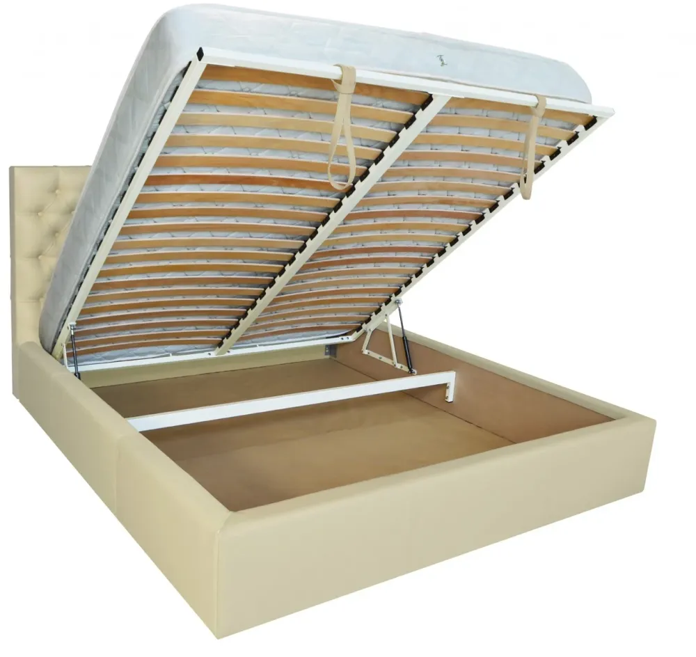 Кровать Двуспальная Cambridge VIP 180 х 200 см Fly 2207 A1 С дополнительной металлической цельносварной рамой Бежевый Киев - изображение 4