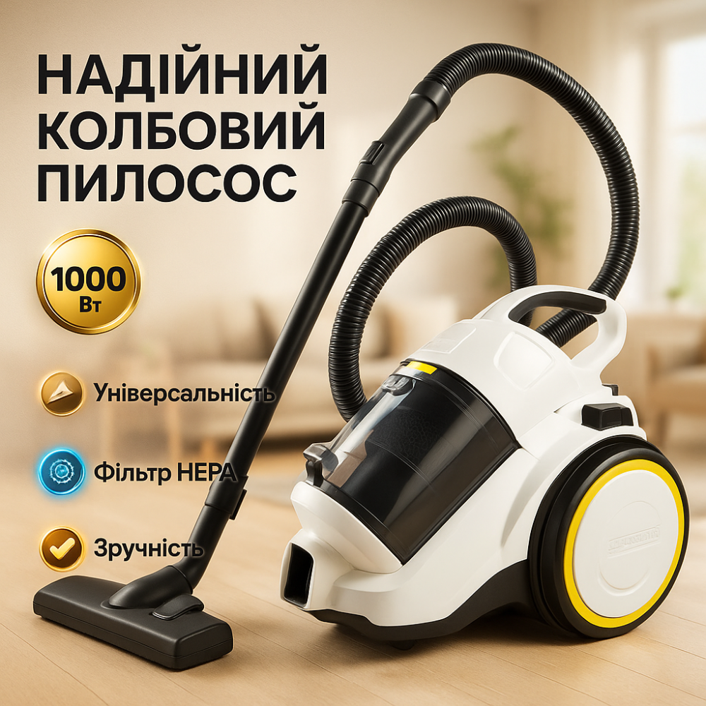 Пилосос без мішка контейнерного типу Karcher, Потужний контейнерний пилосос для прибирання будинку VI-80 Львів - фото 13