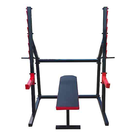 Скамья горизонтальная для жима + Стойки проф со страховкой 50 на 50 мм Киев