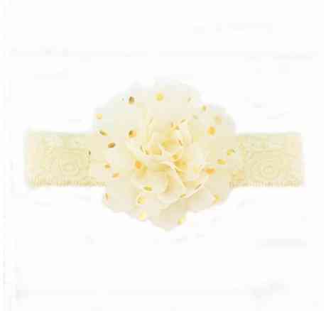 Дитяча бежева пов'язка на голову - окружність голови приблизно 40-52см, діаметр квітки 10см Київ