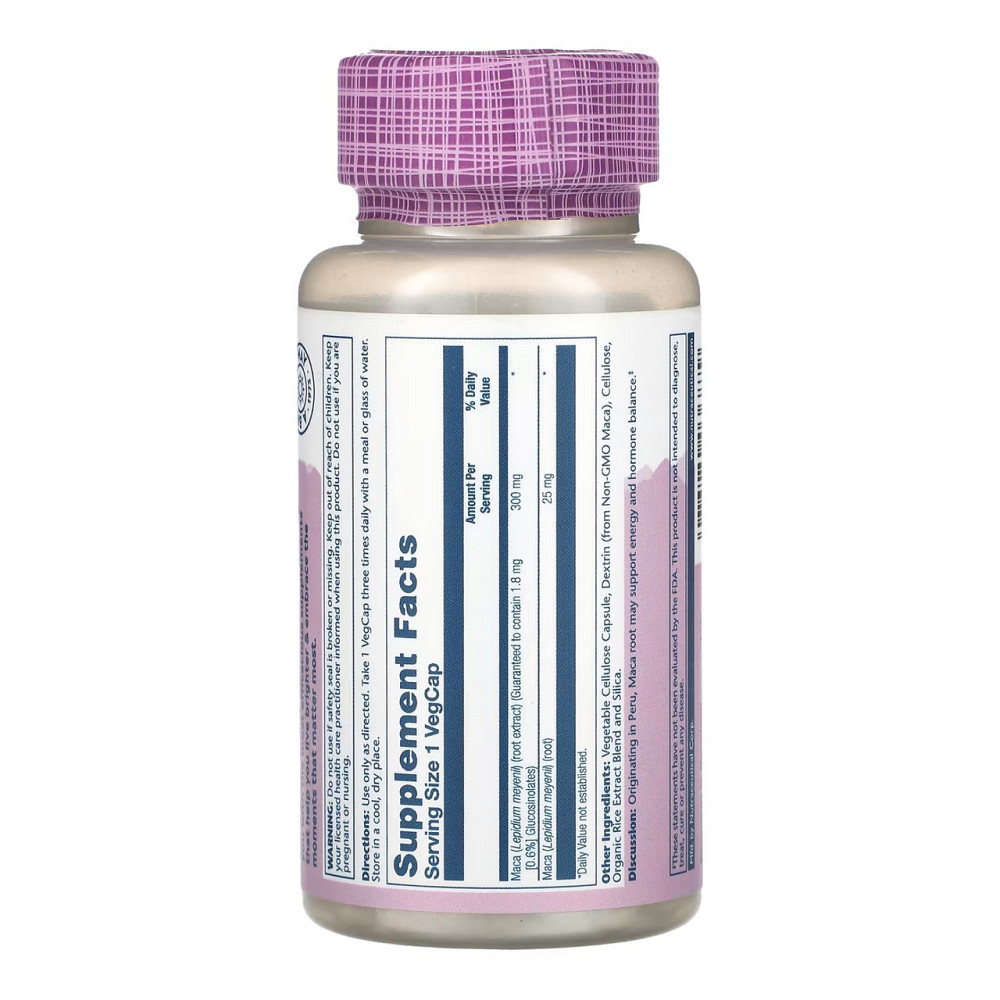 Мака (экстрат корня) Solaray Maca Root Extract 300mg 60 vcaps Киев - изображение 3