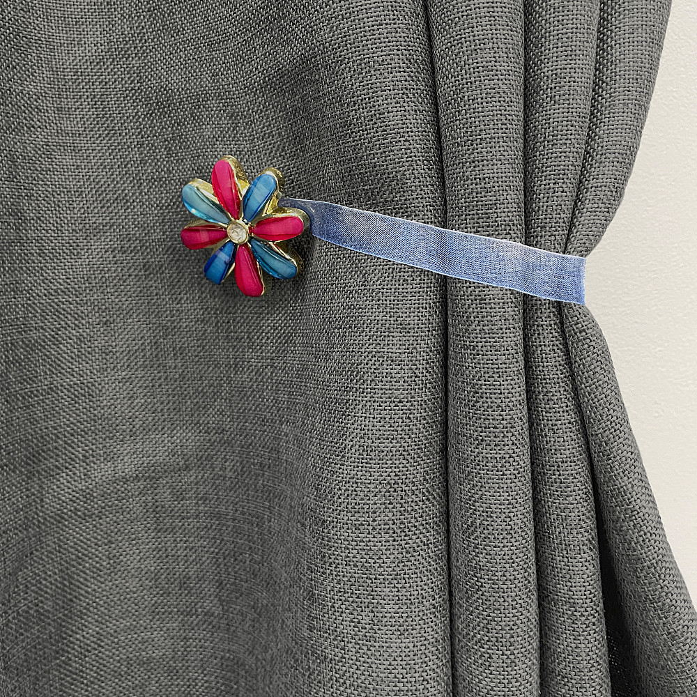 Магніти для штор та гардин "Квітка" набір 2 шт Блакитний з малиновим (81-256) Київ - фото 4