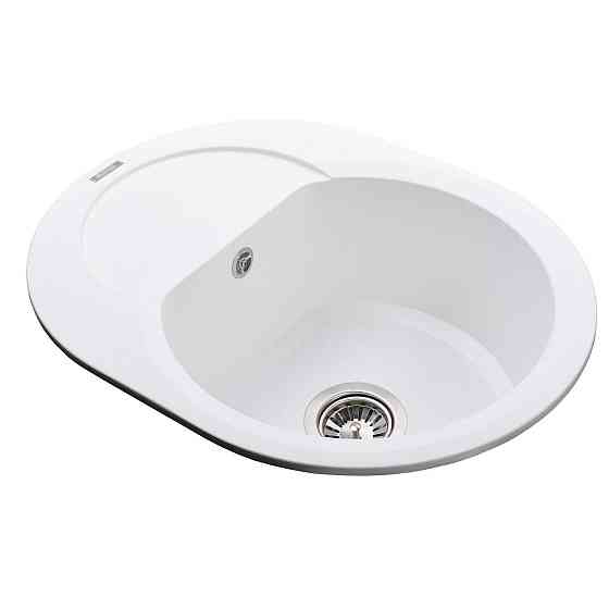 Гранітна мийка Globus Lux MORAINE білий 600х470мм-А0007 (000007555) Київ