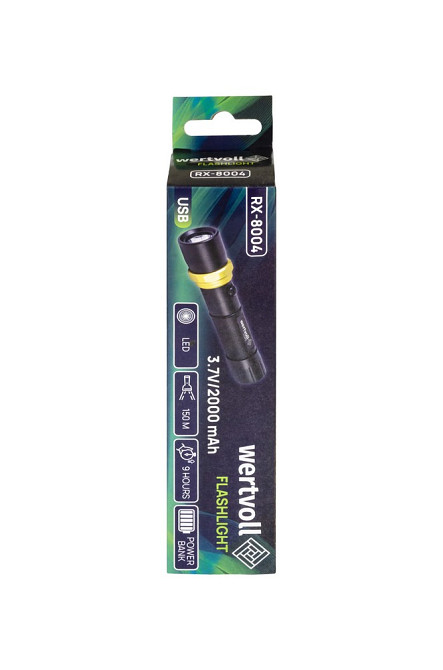 WERTVOLL Ліхтар WERTVOLL 3 режими LED IP44 Li-ion 2000 mAh/t 7000 K/240 lum powerbank AL 168х36 Коломия - фото 6