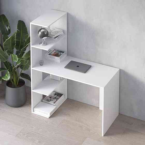 Комп’ютерний стіл VAYS M-16, письмовий з боковим стелажем зліва, ЛДСП, 120×60×148 см - для дому, навчання, офісу Львів