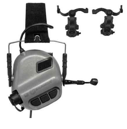 Тактические активные наушники Earmor М32 + крепление чебурашка OPS Core Серый Винница