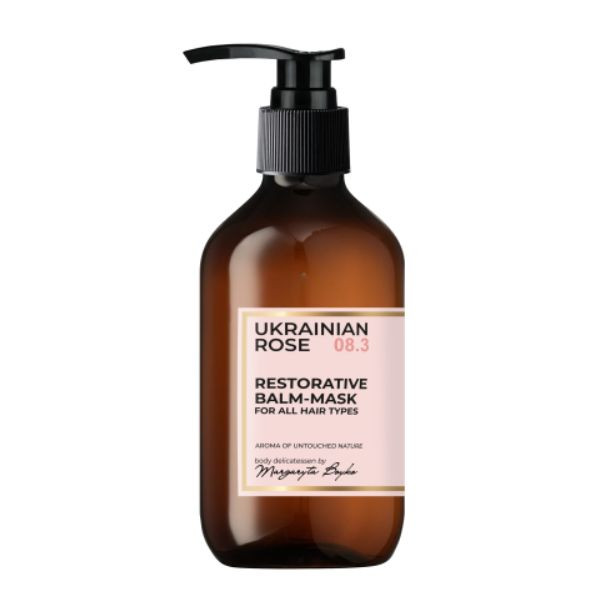 Відновлювальна бальзам-маска для волосся з кератином і колагеном Ukrainian Rose 300 мл Київ - фото 1