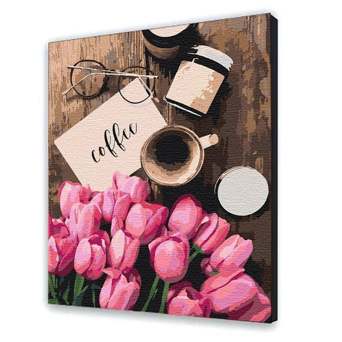 Картина по номерам "Тюльпаны к кофе" размер 40 х 50 см, код 11219 Одесса - изображение 1