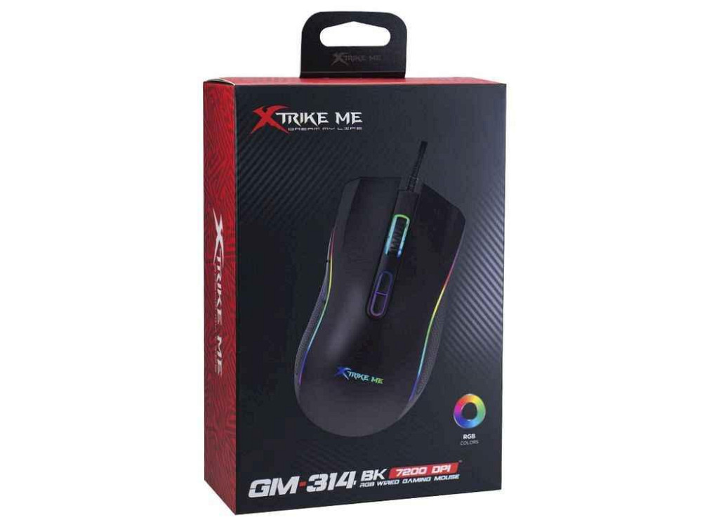 Мишка дротова ігрова GM-314 BK RGB чорний ТМ XTRIKE Київ - фото 1