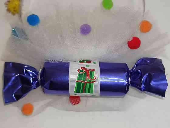 Обруч для волос новогодний конфетка с фатином one size ручная работа фиолетовый Киев