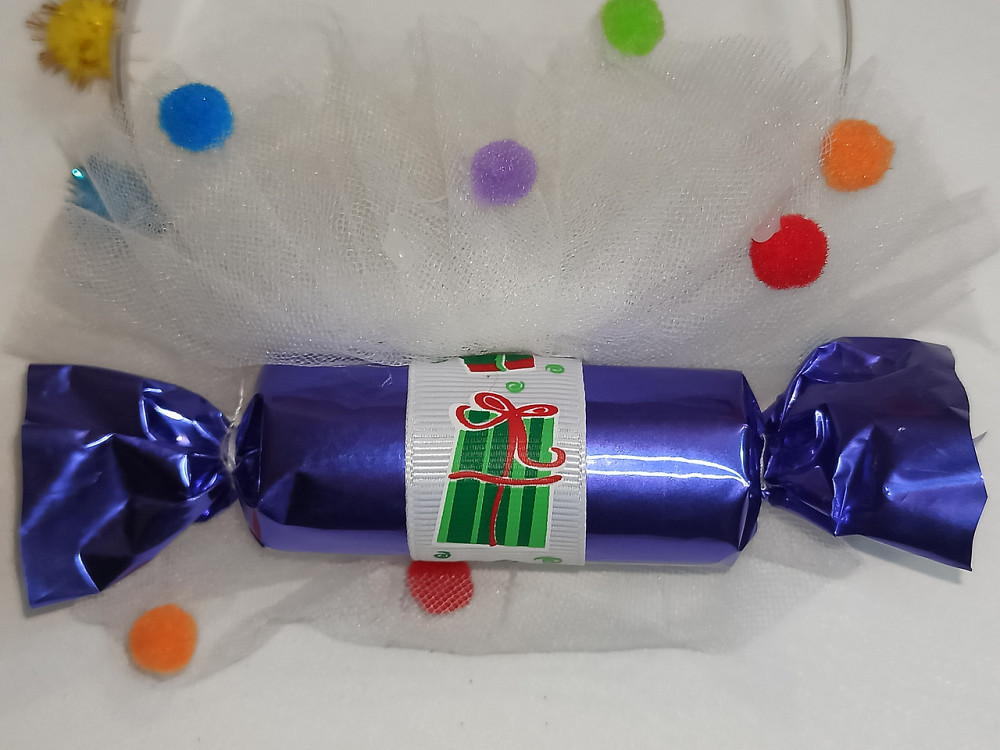 Обруч для волос новогодний конфетка с фатином one size ручная работа фиолетовый Киев - изображение 3