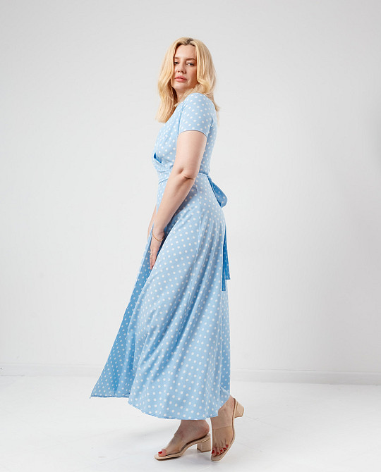 Літнє плаття в підлогу "Кайлі" оптом | Батал Блакитний, 50 Київ - фото 1