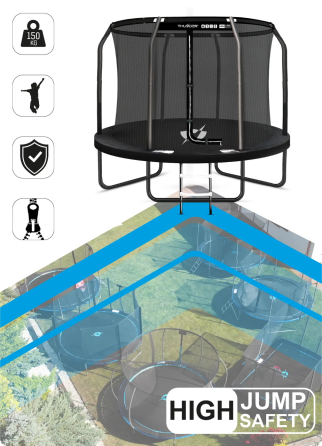 Батут THUNDER INSIDE ELITE з внутрішньою сіткою 10 футів 305 см чорний Київ