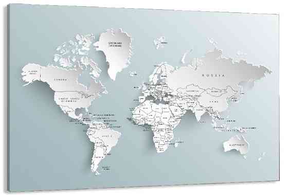 Картина холст в гостиную / спальню   Мапа світу    MLP_343 50x100 см Киев