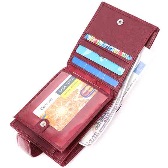 Женский практичный бумажник из натуральной кожи ST Leather 22554 Бордовый Киев
