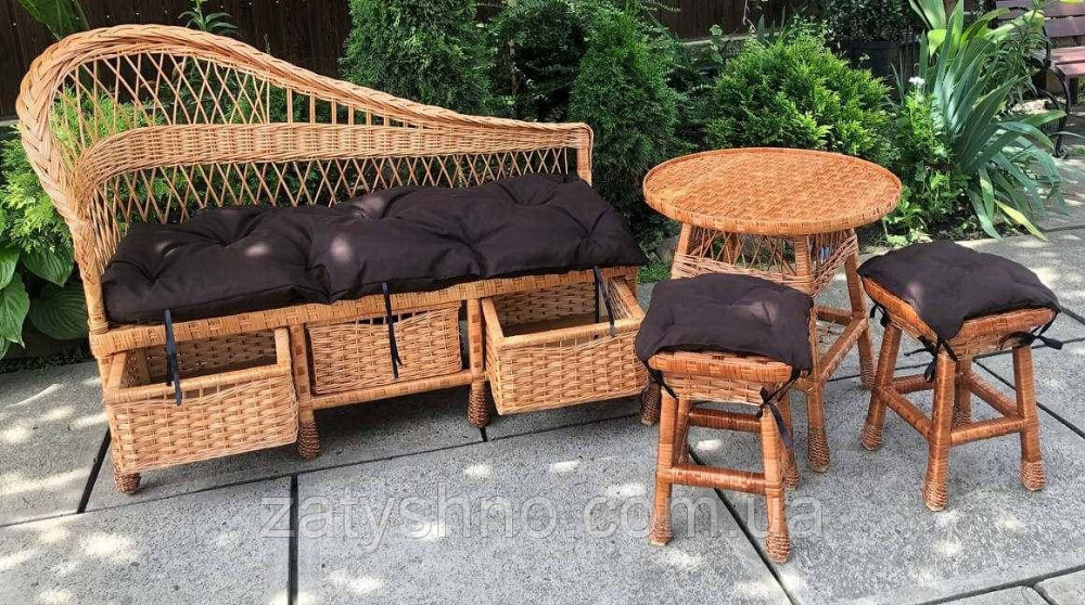 Мебель плетеная: диван, стол и табуретки Киев - изображение 3