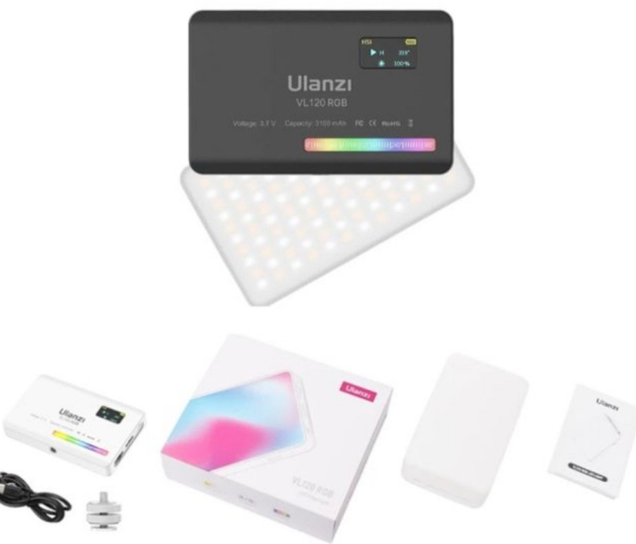 Ulanzi VL120 RGB LED світло для відео та фото, портативне, 3100 мАг. Харків - фото 5
