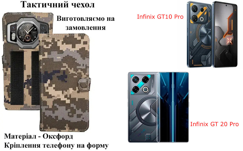 Тактический чехол для Honor 60 SE, крепится к снаряжению на липучке Киев - изображение 1